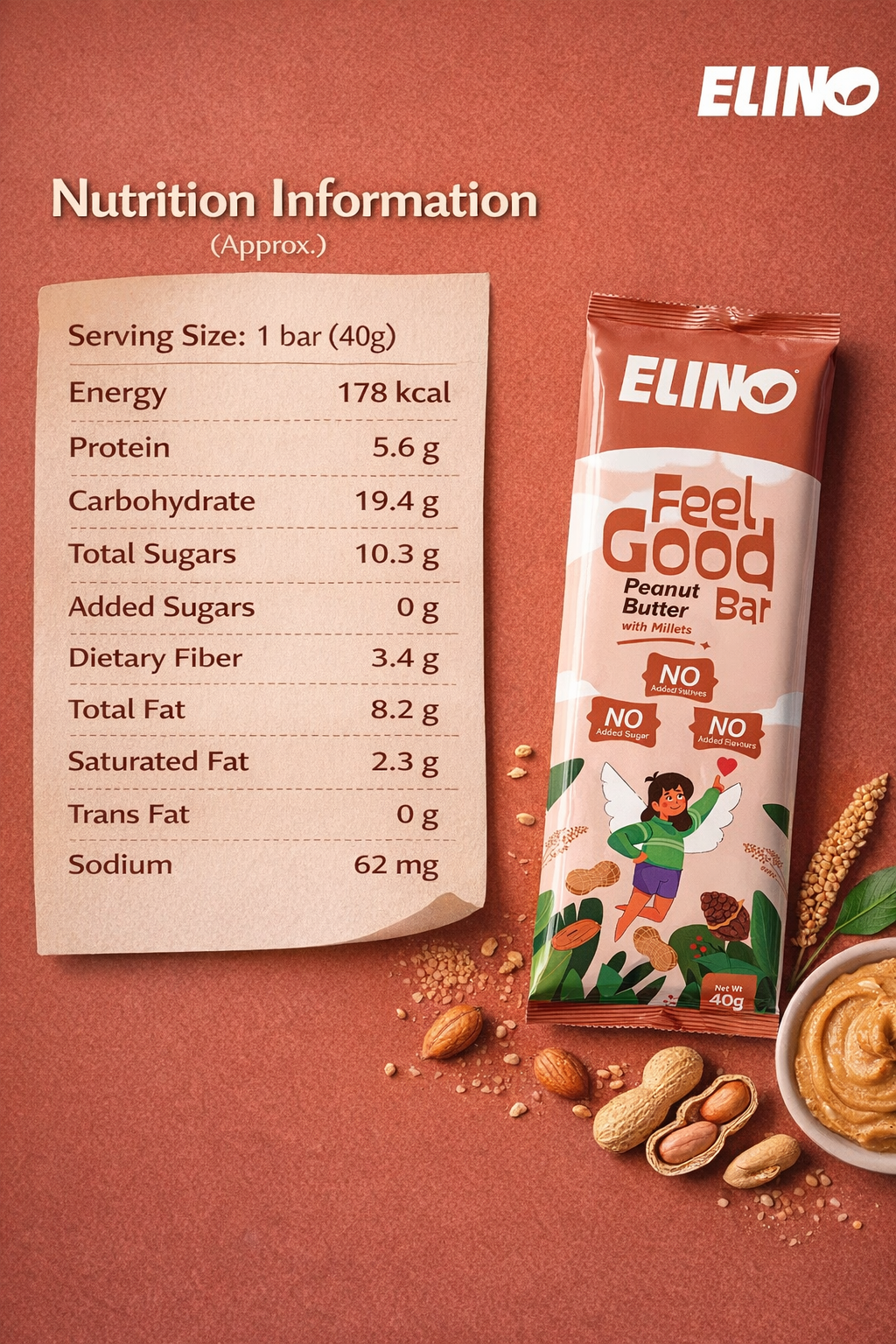 Feel Good Bar - Peanut Butter With Millets